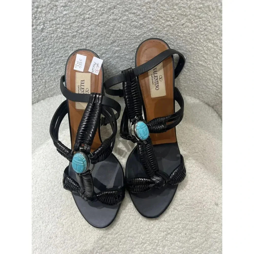 Valentino Braided Strap Heels - Size 39.5 - Good Condition with Box